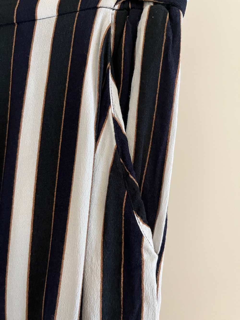 Wilfred Navy, Black  and White Striped Wide-Leg Pants - Picture 5 of 5